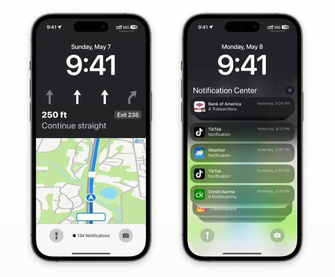 南充苹果维修服务分享iOS17锁屏地图导航半屏显示长什么样 
